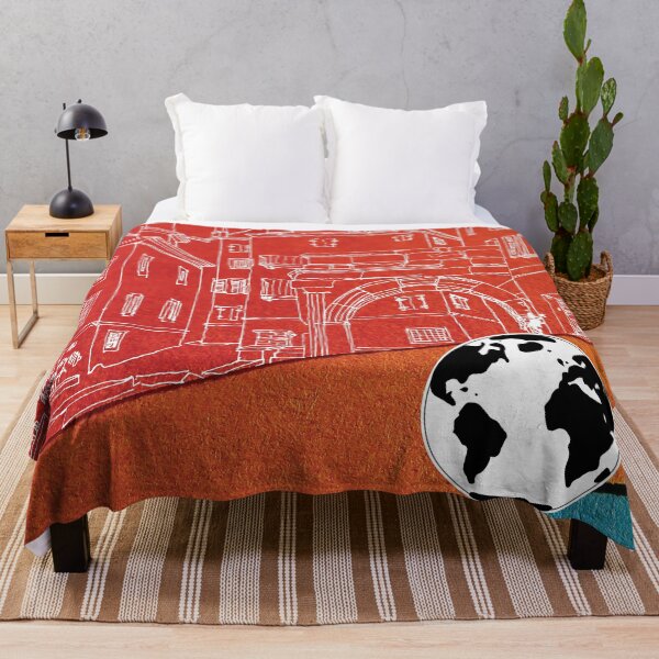 Item preview, European Village with Globe on a colourful background designed and sold by CHASAcreative.