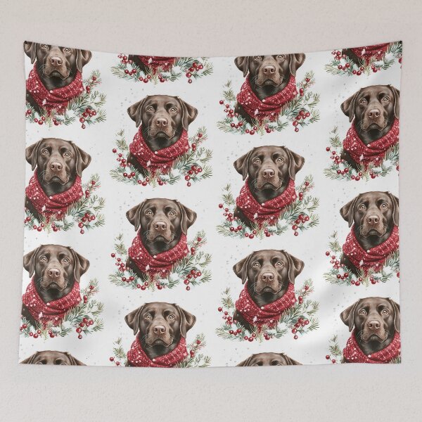 Item preview, Festive Chocolate Lab designed and sold by rmcbuckeye.