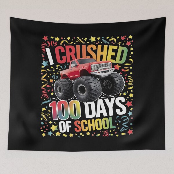 Item preview, I Crushed 100 Days Of School Kids Toddler Boys  designed and sold by lilLilaBatArt.