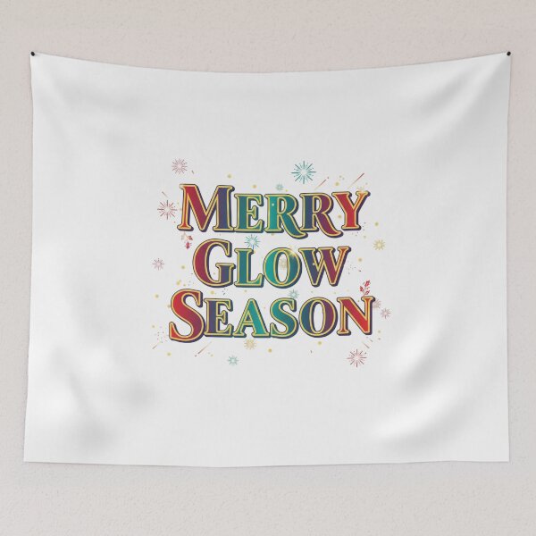 Item preview, Merry Glow Season, Colorful Christmas Glow Typography & Fireworks Art designed and sold by Aarvya Fashion Club ( A.F.C ).