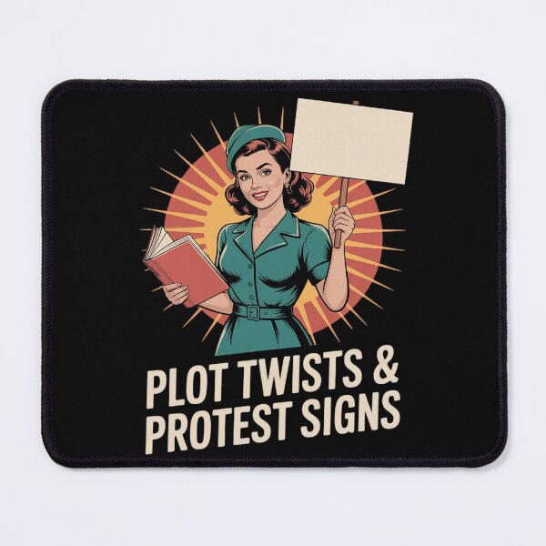 Item preview, Plot Twists & Protest Signs Funny Activist Reader designed and sold by HORIZBoutique.