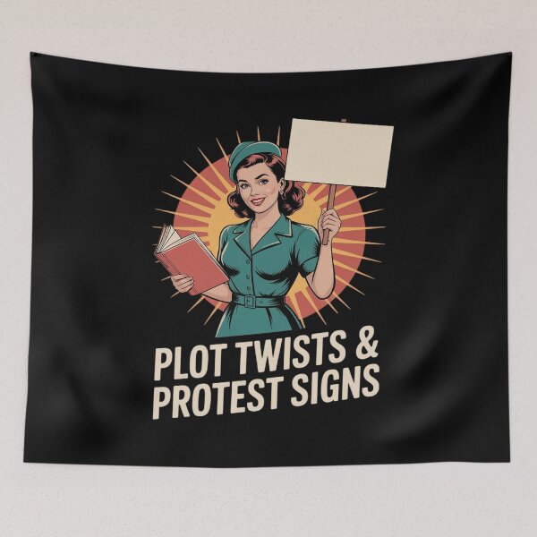 Item preview, Plot Twists & Protest Signs Funny Activist Reader designed and sold by HORIZBoutique.