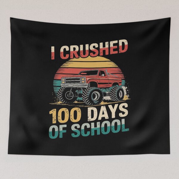 Item preview, I Crushed 100 Days Of School Kids Toddler Boys designed and sold by lilLilaBatArt.