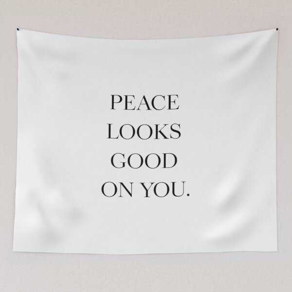 Item preview, Peace Looks Good On You – Minimal Christmas Empowerment Quote designed and sold by Irene Catchmind.