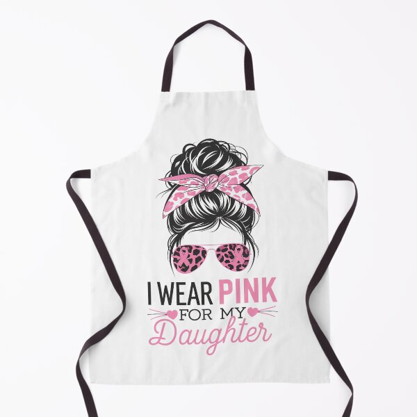 Item preview, I Wear Pink For My Daughter Messy Bun Breast Cancer Support designed and sold by catsdothingz.