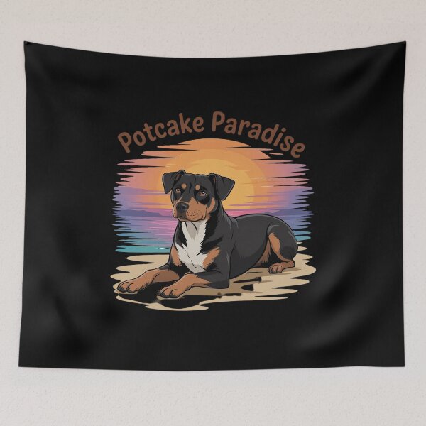 Item preview, Potcake Paradise Beach Sunset - Rescue Dog designed and sold by Voidbinder.