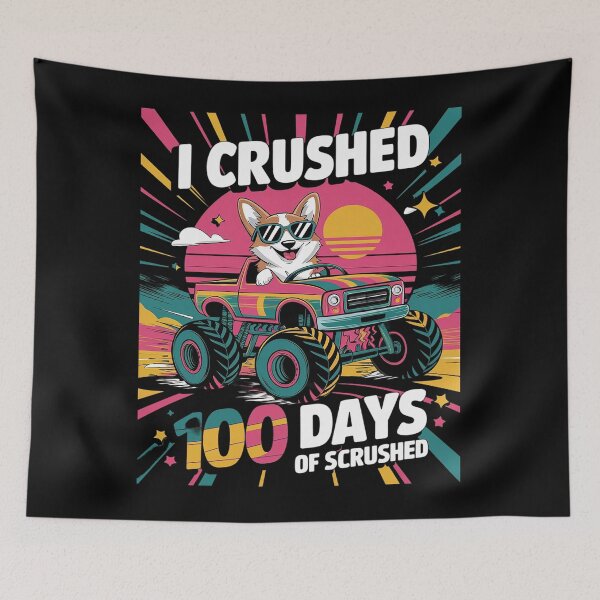 Item preview, I Crushed 100 Days Of School Boys Kids  designed and sold by lilLilaBatArt.