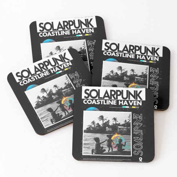 Item preview, Solarpunk Coastline Haven Kids Beach Art Print designed and sold by Raw-Ink.