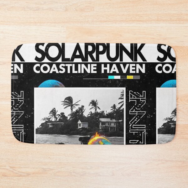 Item preview, Solarpunk Coastline Haven Kids Beach Art Print designed and sold by Raw-Ink.