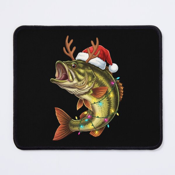 Item preview, Christmas Bass Santa Hat With Lights Fishing Fishermen Angle Men Boys designed and sold by jakaun.