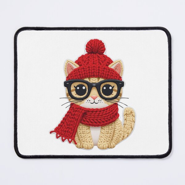 Item preview, Cat with Red Hat and Glasses designed and sold by ManhattanStyle.