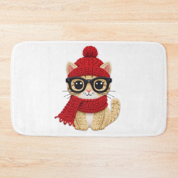 Item preview, Cat with Red Hat and Glasses designed and sold by ManhattanStyle.