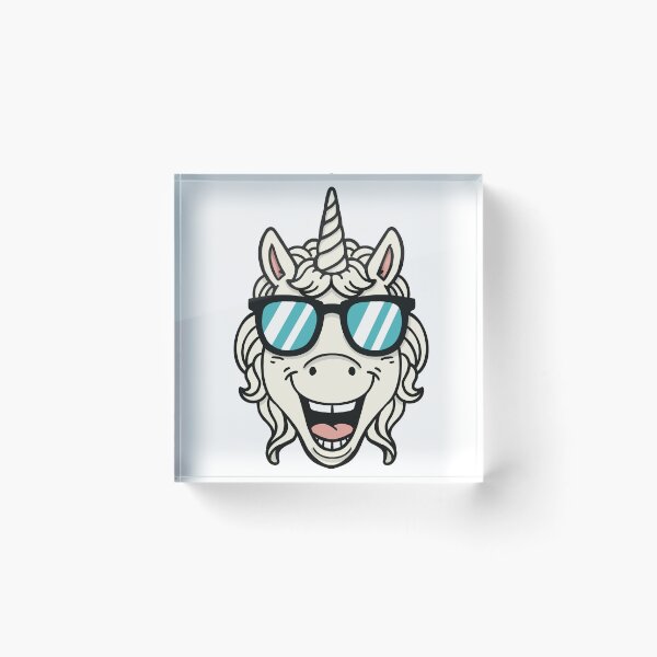 Item preview, Cool unicorn with Sunglasses – Funny unicorn Head Cartoon designed and sold by holywarter.