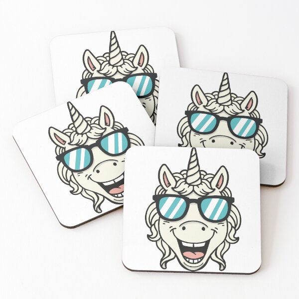 Item preview, Cool unicorn with Sunglasses – Funny unicorn Head Cartoon designed and sold by holywarter.