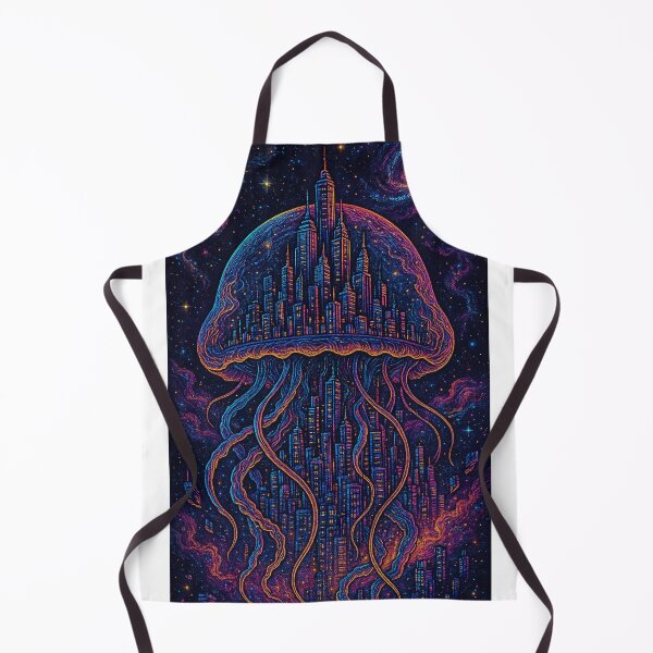 Item preview, Cyberpunk Jellyfish Tower City – Neon Cosmic Sci-Fi Illustration designed and sold by Expl0rer.