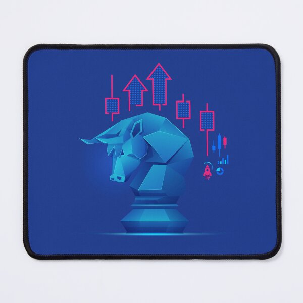 Item preview, stock market bullish or business metaphor, graphic of bull chess piece with stock market element designed and sold by NiamLab.