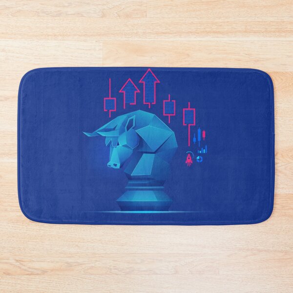 Item preview, stock market bullish or business metaphor, graphic of bull chess piece with stock market element designed and sold by NiamLab.