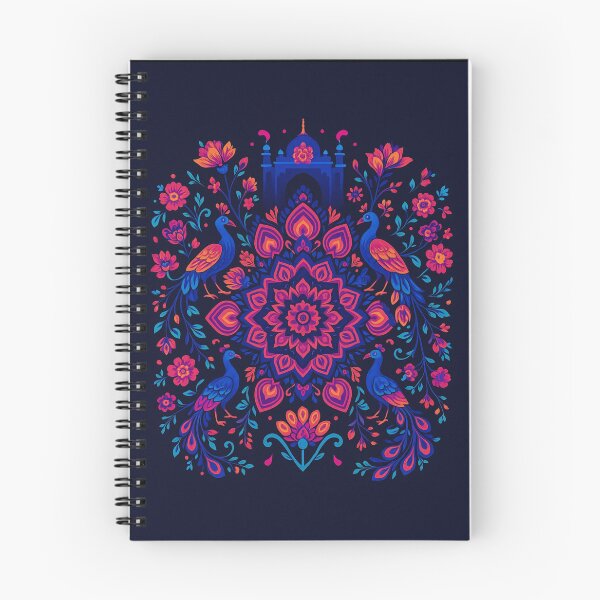 Item preview, Neon Peacock Mandala Art designed and sold by LuxeFusionArt.