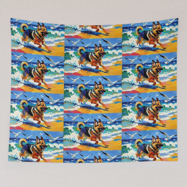 Item preview, German Shepherd Beach Chase designed and sold by ChrisButler.