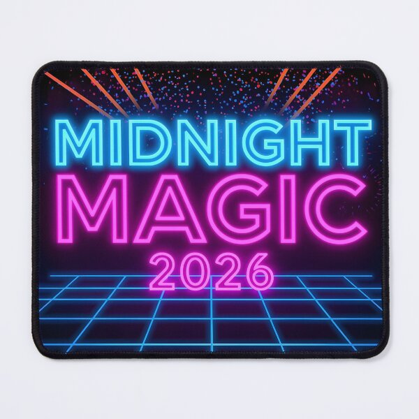Item preview, Midnight Magic 2026 - Neon Synthwave New Year Celebration 80s Retro Style designed and sold by FestivityFinds.
