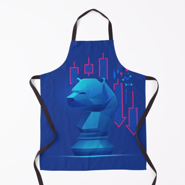Item preview, stock market bearish or business metaphor, graphic of bear chess piece with stock market element designed and sold by NiamLab.