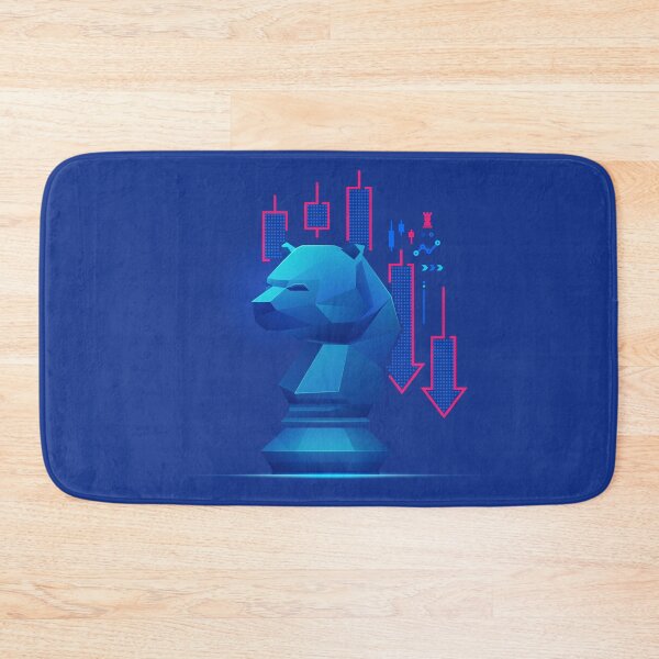 Item preview,  stock market bearish or business metaphor, graphic of bear chess piece with stock market element designed and sold by NiamLab.
