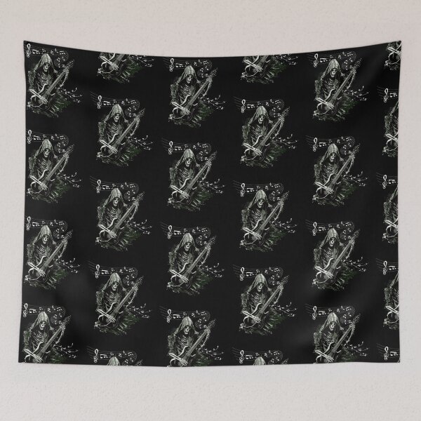 Item preview, Skeleton Guitarist Hooded Skull Rock Band Music Concert designed and sold by PugD.