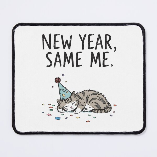 Item preview, New Year Same Me Funny Sleeping Cat - Anti Resolution Humor Holiday designed and sold by FestivityFinds.