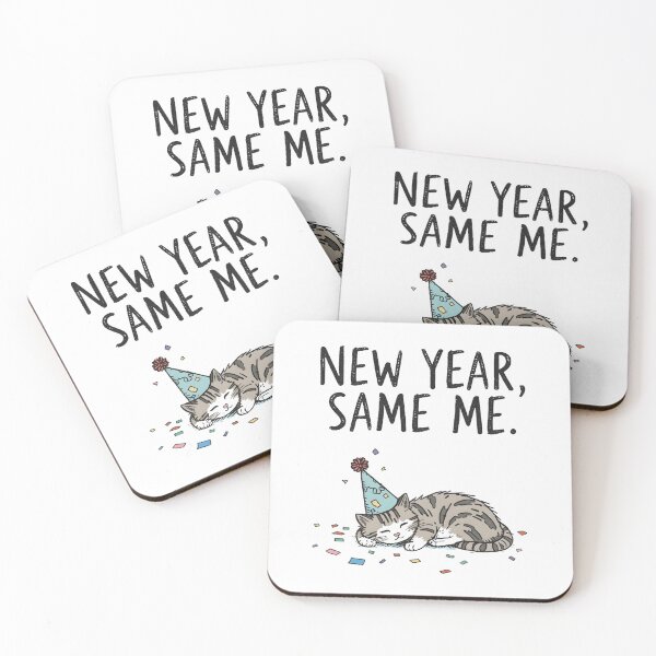 Item preview, New Year Same Me Funny Sleeping Cat - Anti Resolution Humor Holiday designed and sold by FestivityFinds.