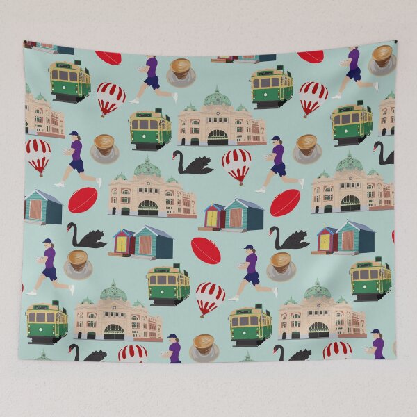 Item preview, Melbourne Flinders St Station Tram Coffee Football Brighton Beach boxes designed and sold by Lozzie Eliza Designs.