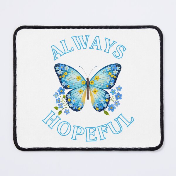 Item preview, Always Hopeful Blue Butterfly – Floral Inspirational Design designed and sold by HopefulAddie.