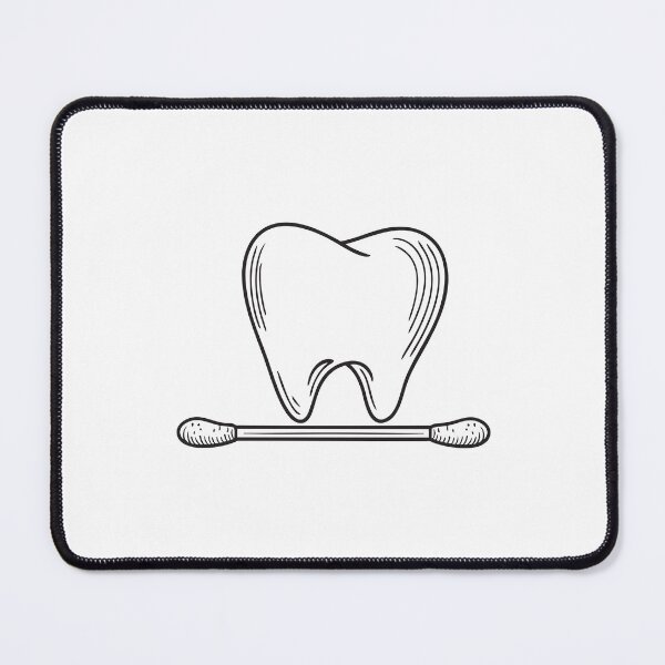 Item preview, A tooth resting beside a cotton swab on the table designed and sold by rasagamastore.