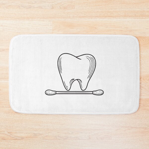 Item preview, A tooth resting beside a cotton swab on the table designed and sold by rasagamastore.