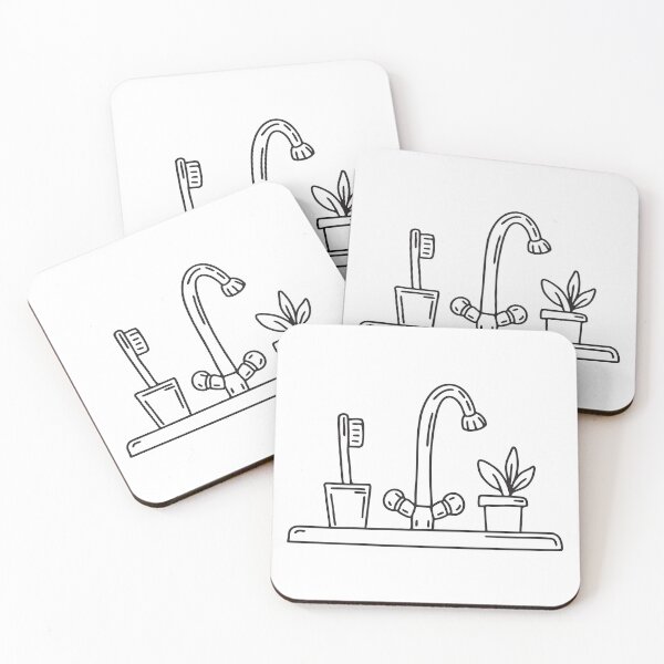 Item preview, A toothbrush beside a small plant on the sink edge designed and sold by rasagamastore.