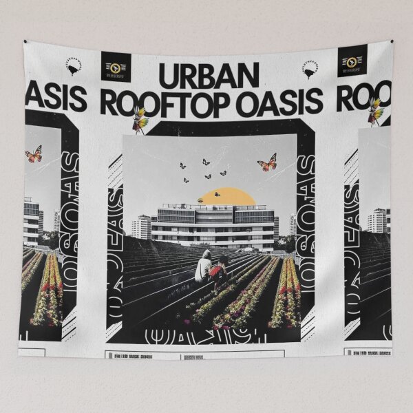 Item preview, URBAN ROOFTOP OASIS: Solarpunk Vision Art Print designed and sold by Raw-Ink.