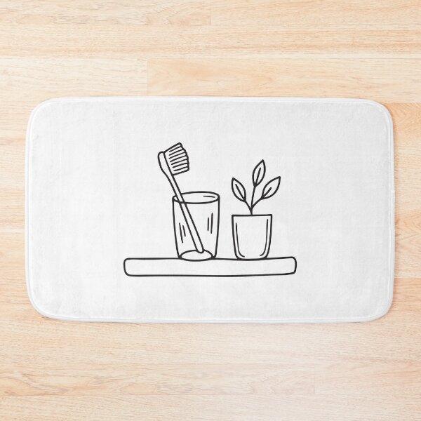 Item preview, A toothbrush inside glass beside a small plant on the sink designed and sold by rasagamastore.