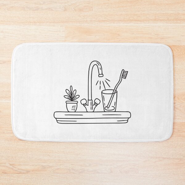 Item preview, A toothbrush inside glass beside a small plant on the sink edge designed and sold by rasagamastore.