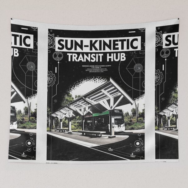 Item preview, Sun-Kinetic Transit Hub Solarpunk Future Vision Poster designed and sold by Raw-Ink.