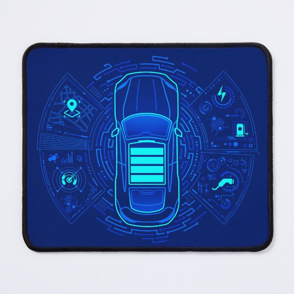 Item preview, EV or electric vehicle technology, graphic of electric car presented by front view with futuristic interface designed and sold by NiamLab.