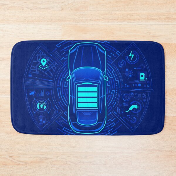 Item preview, EV or electric vehicle technology, graphic of electric car presented by front view with futuristic interface designed and sold by NiamLab.