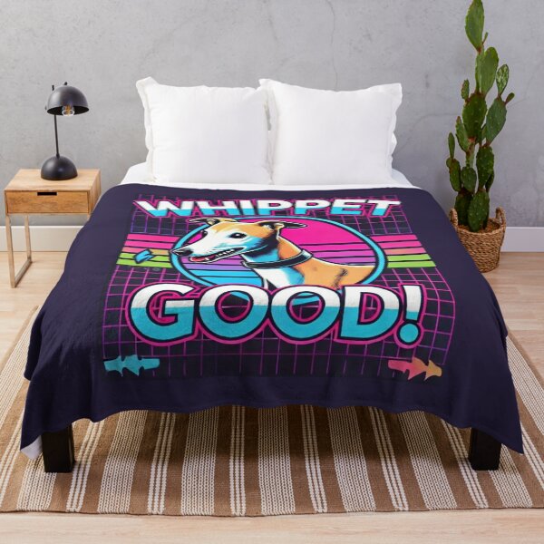 Item preview, Whippet Good – Funny Whippet Dog & 80s Music Pun Design designed and sold by RollFuzzy.