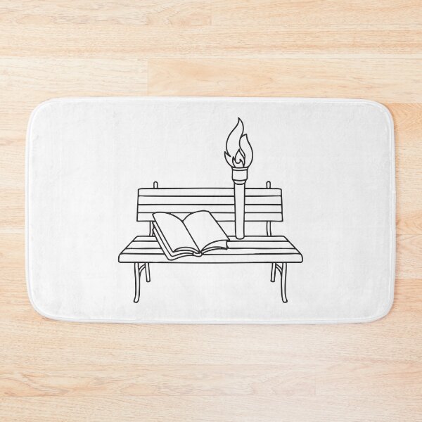 Item preview, A torch beside a notebook on a wooden bench designed and sold by rasagamastore.