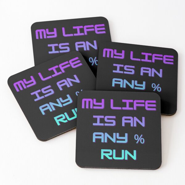Item preview, Neon Cyber Speedrun Quote – My Life Is an Any% Run designed and sold by PHRASEandSTYLE.