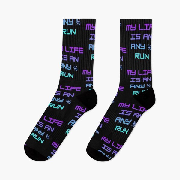 Item preview, Neon Cyber Speedrun Quote – My Life Is an Any% Run designed and sold by PHRASEandSTYLE.