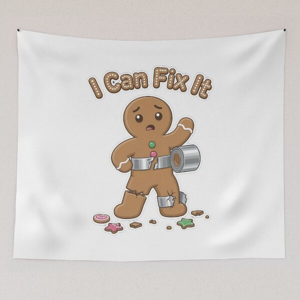 Item preview, I Can Fix It Funny Gingerbread Cookie designed and sold by MyFishka.