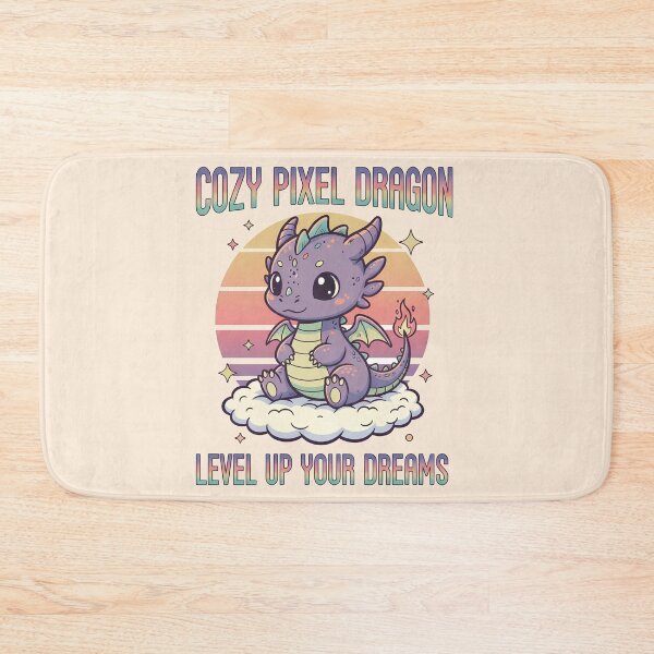 Item preview, Cozy Pixel Dragon Sticker Level Up Your Dreams Pastel Gaming Vibe Vinyl designed and sold by cozy corner co. .