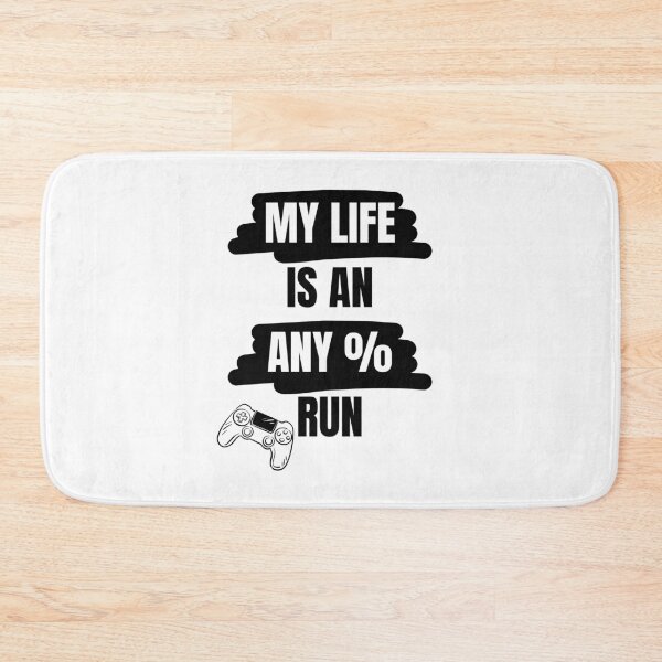 Item preview, Bold Brushstroke Gamer Quote with Controller – My Life Is an Any% Run designed and sold by PHRASEandSTYLE.