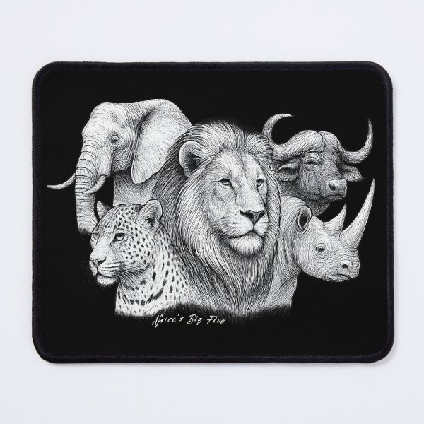 Item preview, Africa’s Big Five – Pen & Ink Wildlife Portrait  designed and sold by MvuuStudio.