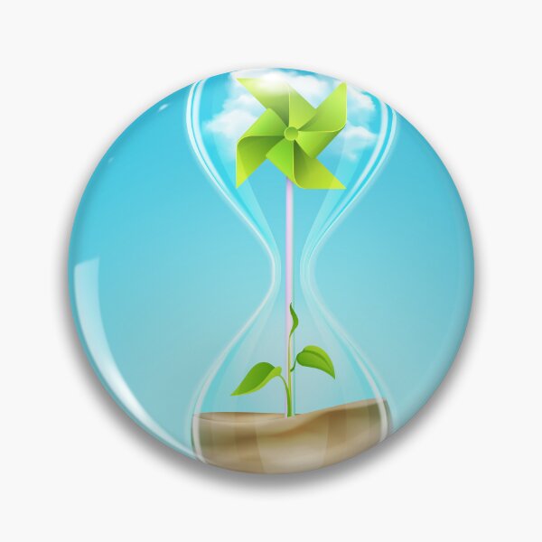 Item preview, conceptual design for earth day or environment day, graphic of hourglass with turbine inside designed and sold by NiamLab.