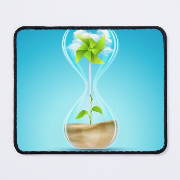 Item preview, conceptual design for earth day or environment day, graphic of hourglass with turbine inside designed and sold by NiamLab.